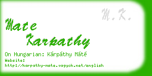 mate karpathy business card